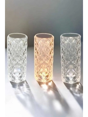 ® Gece Lambası Kristal Lamba Dokunmatik Şarjlı Hediyelik