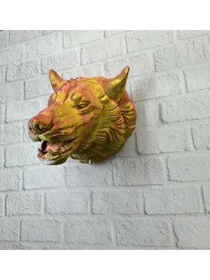 ® Gold Kurt Duvar Aksesuarı Asılabilir 3D Dekoratif Heykel 25x19 cm