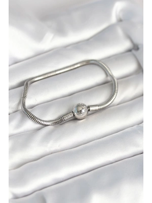 ® Gümüş Renk Pirinç Charm Bileklik