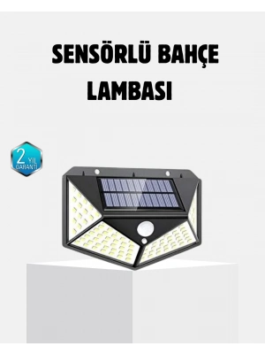 ® Güneş Enerjili 100 LED Dış Mekan Lamba – Hareket Sensörlü, 2200mAh Bataryalı Solar Aydınlatma