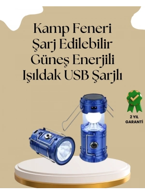 ® Güneş Enerjili Katlanabilir Kamp Feneri – USB Şarjlı, Hafif ve Çok Fonksiyonlu