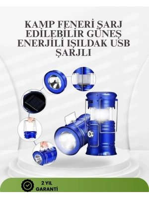 ® Güneş Enerjili Katlanabilir Kızaklı Kamp Feneri – USB Şarjlı, Çok Yönlü ve Dayanıklı Tasarım