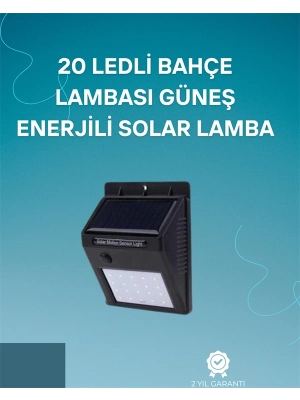 ® Hareket Sensörlü Solar Lamba | 120° Algılama Açısı, 3-4 Metre Mesafe, Suya Dayanıklı LED