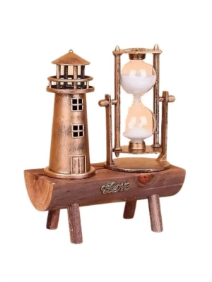 ® Hediyelik Kum Saati Retro Dekoratif Deniz Feneri Kum Saati