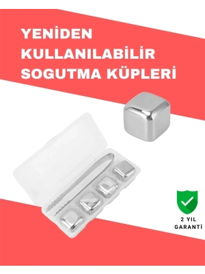 ® Hızlı Soğutma Özellikli Paslanmaz Metal Buz Küpü Takımı