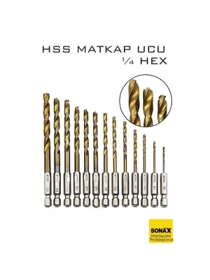 ® HSS Matkap Ucu 1/4 HEX  13 Parça HSS Tungsten Karbür Matkap Uç 1.5-6.5mm Titanyum