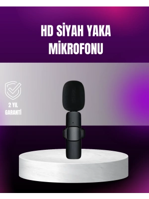 ® iPhone Uyumlu Çift Mikrofonlu Kablosuz Yaka Seti Profesyonel Ses