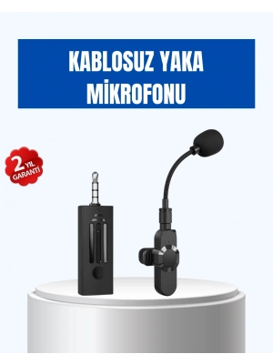 ® Kablosuz 2.4 GHz Yaka Mikrofonu – 60 m Menzilli, Gürültü Azaltıcı, Şarjlı ve Taşınabilir