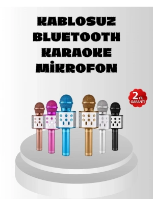 ® Kablosuz Bluetooth Karaoke Mikrofon  Yankı Efektli