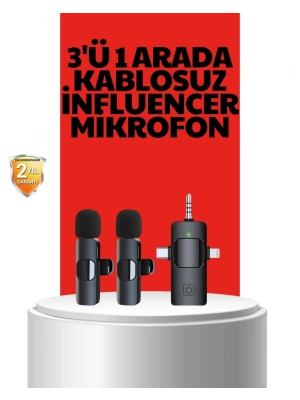 ® Kablosuz Mikrofon - Telefon ve Bilgisayar Uyumlu