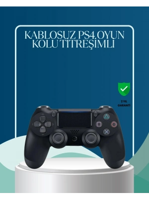 ® Kablosuz PS4 Oyun Kolu Çift Motor Titreşimli Uzun Bataryalı