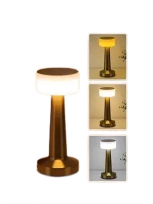 ® Kablosuz Renkli Masa ve Gece Lambası Altın Rengi Dokunmatik Led Lamba