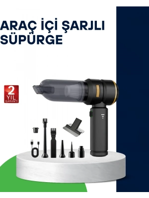 ® Kablosuz Şarjlı Araç İçi ve Küçük Alanlar İçin Güçlü Vakumlu Süpürge