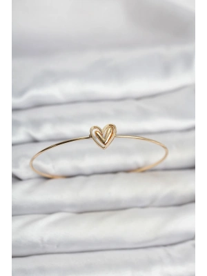 ® Kalp Model Gold Renk Bileklik