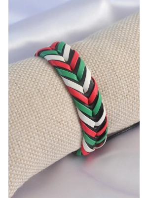 ® Karışık Renk İpli Deri Erkek Bileklik