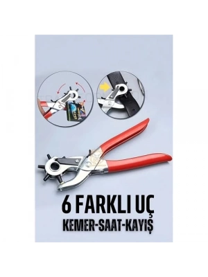 ® Kemer Delici Pense 6 Uçlu Saat Kayış Kemer Delme Pensesi