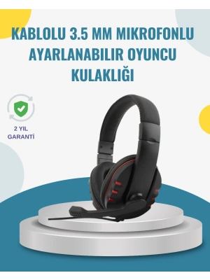 ® Kırmızı Gaming Kulaklık Stereo Mikrofonlu Dayanıklı Örgü Kablolu