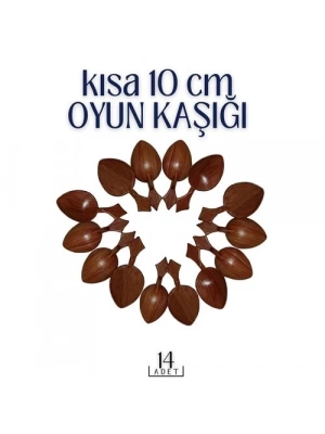 Kısa Oyun Kaşığı Halk Oyunu Kaşığı - Kına Kaşığı Kısa Saplı Zeybek Oyun Kaşığı 14 ADET 718723