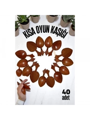 ® Kısa Oyun Kaşığı Halk Oyunu Kaşığı - Kına Kaşığı Kısa Saplı Zeybek Oyun Kaşığı 40 ADET