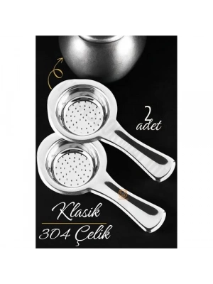 ® Klasik Çay Süzgeci 304 Paslanmaz Çelik 2 ADET