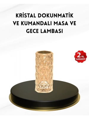 ® Kristal Tasarımlı RGB LED Gece Lambası – Kumandalı, Renk Değiştiren Dekoratif Işık