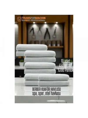 ® Kuaför Berber Havlusu 10 ADET Pamuk Berber Havlusu 50x90 Beyaz
