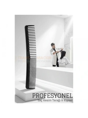 ® Kuaför Saç Kesim Tarağı - Profesyonel Eğimli Tasarım Berber Kesim Tarağı