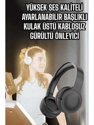 ® Kulak Üstü Kablosuz Bluetooth Kulaklık Gürültü Önleyici Uzun Şarj Süreli