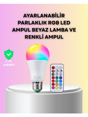 ® Kumanda Destekli Çok Renkli Akıllı LED Ampul