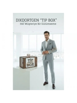 ® Lazer Kesim Ahşap Tip Box – Bahşiş Kutusu | 21x12x13  cm Dekoratif Kutu