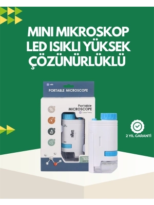 ® LED Aydınlatmalı 80–200 Kat Büyütmeli Cep Mikroskop