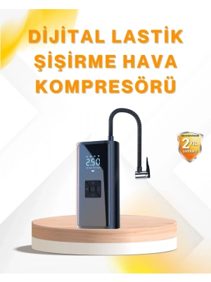 ® LED Fenerli ve SOS Işıklı Çok Fonksiyonlu Hava Kompresörü