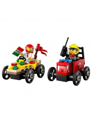 ® City Pizza Arabası İtfaiye Kamyonuna Karşı Yarış Arabası Paketi 60458