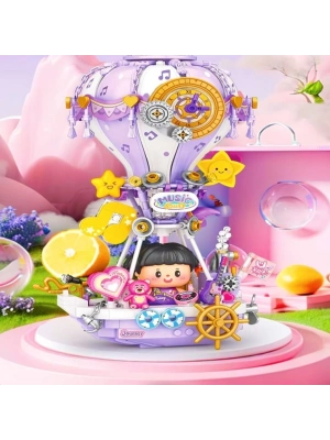 ® LZ4111   MOR HAVA BALONU  BLOCK OYUNCAK 666 PARÇA