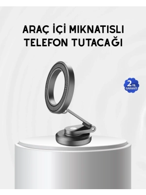 ® Manyetik Katlanabilir Araç Telefon Tutucu – MagSafe Uyumlu, 360° Ayarlanabilir, Güçlü Mıknatıs