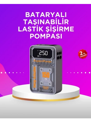 ® Mini Boy Elektrikli Şarjlı Yüksek Basınçlı Lastik Şişirme Pompası