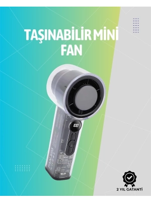 ® Mini El Fanı | 3000mAh Pil | Type-C Şarj Girişi | Kompakt ve Hafif Tasarım