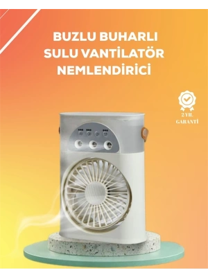 ® Mini Klima Fan | USBli, 7 Renk Gece Işığı, 3ü 1 Arada Fonksiyon