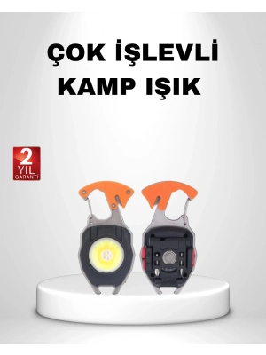 ® Mini LED Anahtarlık Fener – Şişe Açacağı, Tornavida, Düdük ve USB Şarj Özellikli