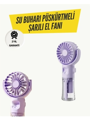 ® Mini Masaüstü ve El Tipi Buğu Fanı – Su Depolu, Şarj Edilebilir, Nemlendirici Özellikli