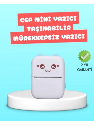 ® Mini Termal Yazıcı Kablosuz Taşınabilir Bluetooth Bağlantılı 200 DPI