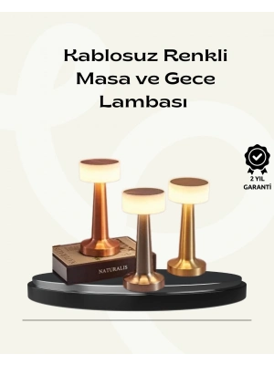 ® Modern USBli Kablosuz Masa Lambası – Minimalist Tasarım, 3 Farklı Parlaklık
