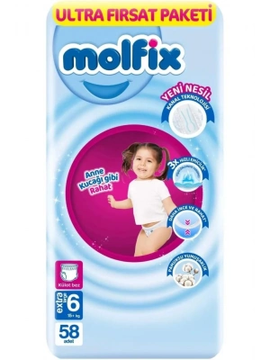 ®   Külot Bez Ultra Fırsat Paketi 6 Beden 15+ Kg 58 Adet
