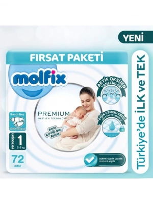 ®   Premium Bebek Bezi Fırsat Paketi 1 Beden 2-5 Kg 72 Adet