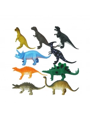 ® 0714 Dinozorların Dünyası Poşetli 9lu Hayvan Oyun Seti