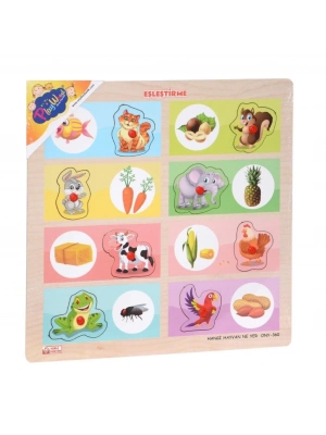 ® ONY-360-361 Ahşap Tutmalı Eşleştirme - Hangi Hayvan Ne Yer