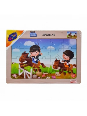 ® ONY-85-86-87-88 Ahşap Eğitici Puzzle Sporlar -Onyıl