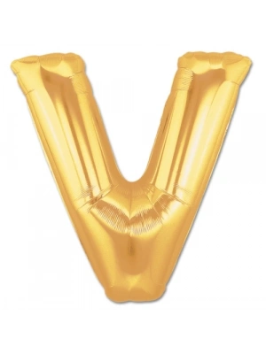 V Harf Folyo Balon Altın Renk  40 inç