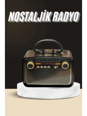 ® Nostaljik Radyo Bluetooth Bağlantılı Müzik Kutusu Ahşap