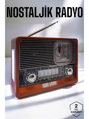 ® Nostaljik Radyo USB,AUX Ve SD Kart Girişli Bluetooth Bağlantılı